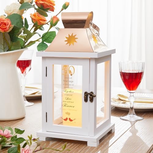 WOODEXPE 50th Anniversary Lantern, Best Golden Wedding Gifts for Couple, Parents, Wife, Husband