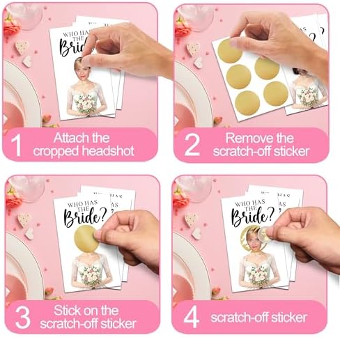 Who Has The Bride Bridal Shower Scratch Off Game, Fun Wedding Shower Game for Guests, Engagement Party, Bachelorette Party, Bride-to-Be Celebration Scratch Off Cards-41packs