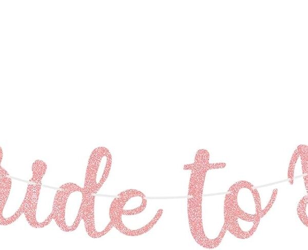 Bride to Be Banner, Rose Gold Bride to Be with Bow Glitter Bachelorette Bridal Party Banner BRIDE TO BE Sign for Rose Gold Bachelorette Bridal Shower Wedding Engagement Hen Party Decorations