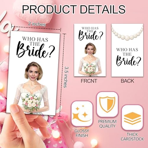 Who Has The Bride Bridal Shower Scratch Off Game, Fun Wedding Shower Game for Guests, Engagement Party, Bachelorette Party, Bride-to-Be Celebration Scratch Off Cards-41packs