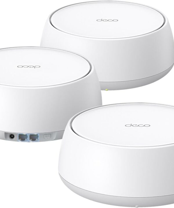 TP-Link Deco 7 BE25 Dual-Band BE5000 WiFi 7 Mesh Wi-Fi System | 4-Stream 5 Gbps, 240 Mhz | Covers up to 6,600 Sq.Ft | 2X 2.5G Ports Wired Backhaul | VPN,MLO, AI-Roaming, HomeShield, 3-Pack