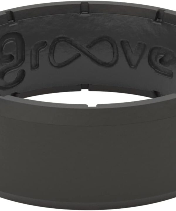 Groove Life Edge Silicone Ring - Breathable Rubber Wedding Rings for Men, Unique Design, Comfort Fit Ring