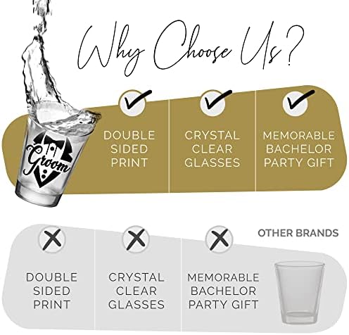 Bachelor Party Shot Glass Set of 12 1 for Groom and 11 for Groomsmen, 1.75oz Glasses, Groomsmen Proposal Gifts For Wedding, Team Groom Proposal, Party Favors for Men And Gift Ideas