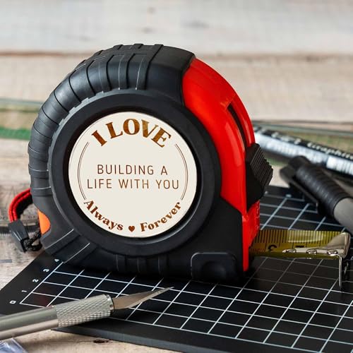 Gossby Gift for Husband, Boyfriend – I Love Building A Life with You Tape Measure – Christmas, Valentines, Anniversary Tool Gift for Him – Men Gift for Husband, Boyfriend from Wife, Girlfriend