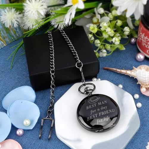 Best Man Proposal Gifts,Best Man Gifts from Groom,Pocket Watch for Groomsmen Bestman,Groomsman Proposal Gifts,Groomsman Gifts for Wedding,Bridesman Gifts for Wedding,Bridesman Proposal Gifts