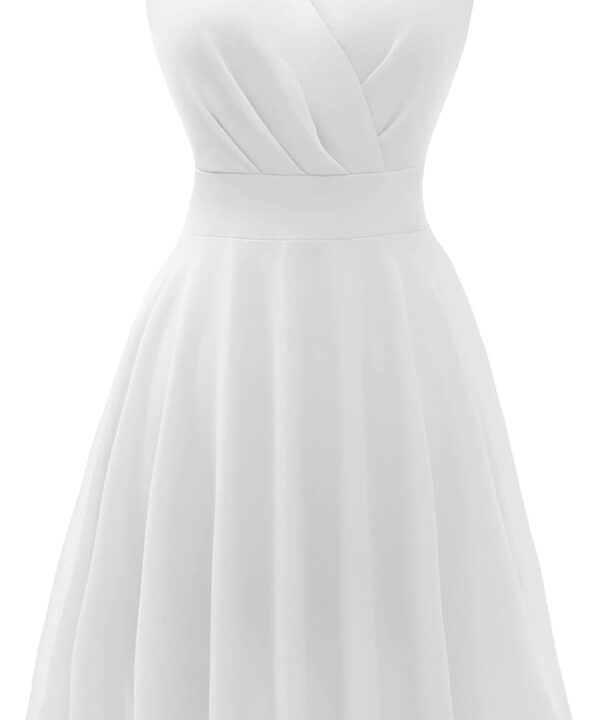 Dressever Summer Cocktail Dress V-Neck Adjustable Spaghetti Strap Chiffon Sundress