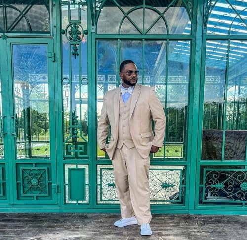 Mens 3 Piece Regualr Fit One Button Formal Business Men Suit Groomsman Tuxedos for Wedding(Blazer+Vest+Pant)