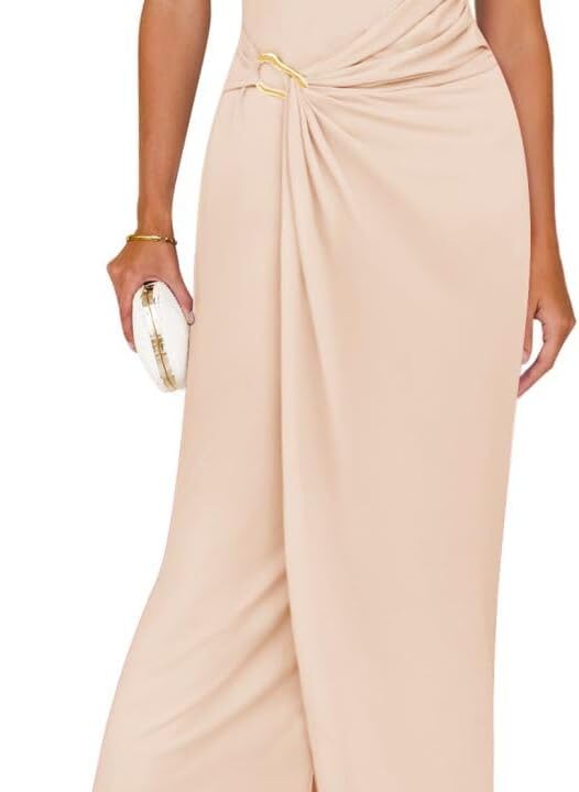 ZESICA Women's 2026 Summer Mock Neck Casual Bodycon Dress Cap Sleeve Elegant Cocktail Party Long Midi Dresses