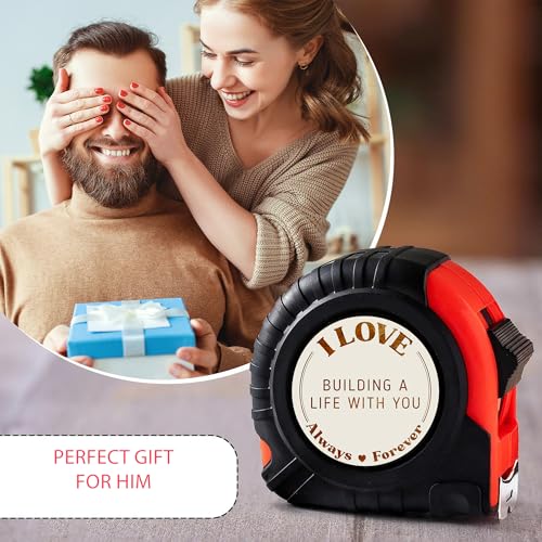 Gossby Gift for Husband, Boyfriend – I Love Building A Life with You Tape Measure – Christmas, Valentines, Anniversary Tool Gift for Him – Men Gift for Husband, Boyfriend from Wife, Girlfriend