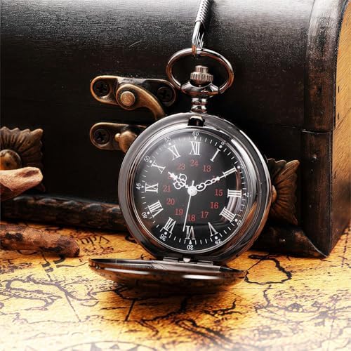Groomsman Gifts for Wedding Engraved Pocket Watch Best Man Ring Bearer Groom Bride Father Roman Numerals Quartz Pocket Watches Wedding with Chain (1PCS 3PCS 4PCS 5PCS 6PCS)