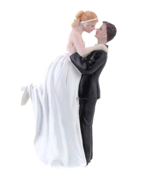 Bride & Groom Wedding Cake Topper, Wedding and Engagement Party Fun Wedding Couple Figurines Decorations Gifts (Groom Lift Bride)