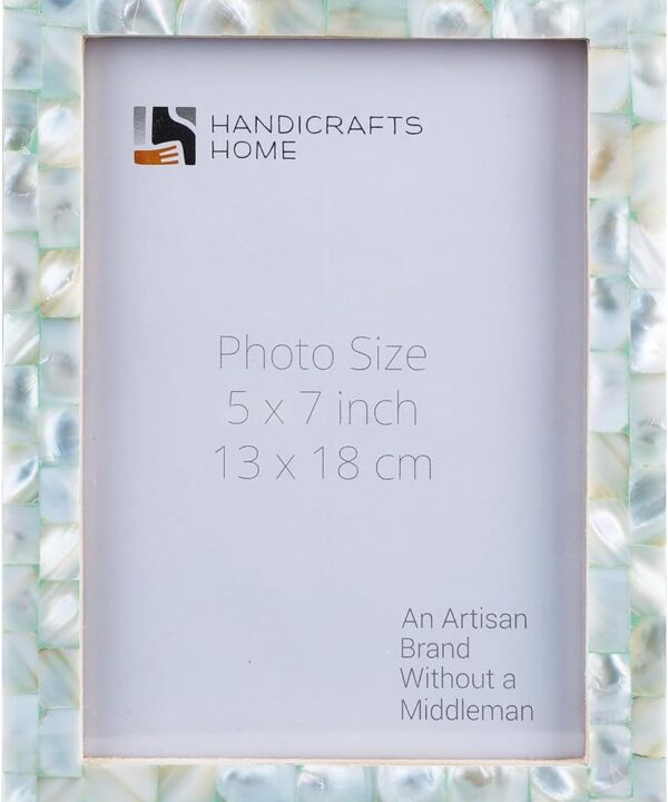 Handicrafts Home 5x7 Picture Frame Mother of Pearl Collection, Handcrafted Photo Frame, Small Picture Frame for Living Room, Wall Decor, Office Desk Decor, Vintage Picture Frames, Gift for her, Thanksgiving gift for friends & Family