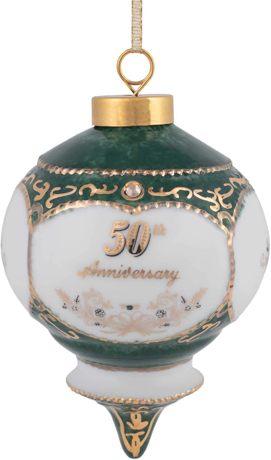 CBE Happy 50th Wedding Anniversary Victorian 4.5 Inch Porcelain Hanging Ornament