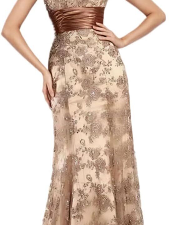 Mermaid Luxury Evening Dress V Neck Sleeveless Floor-Length Lace Mother of The Bride Dress Formal Dress with 2025