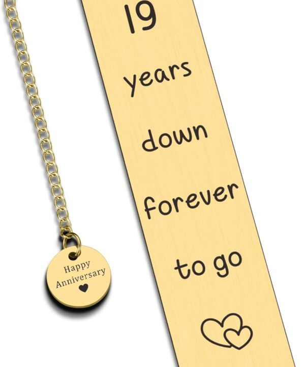 Bronze Gifts for 19th Anniversary, 19 Year Wedding Anniversary for Wife Husband 19th Anniversary Bookmark for Her Him Happy Anniversarys Bookmarks for Couples Valentines Gifts Bookmarks for Women Men
