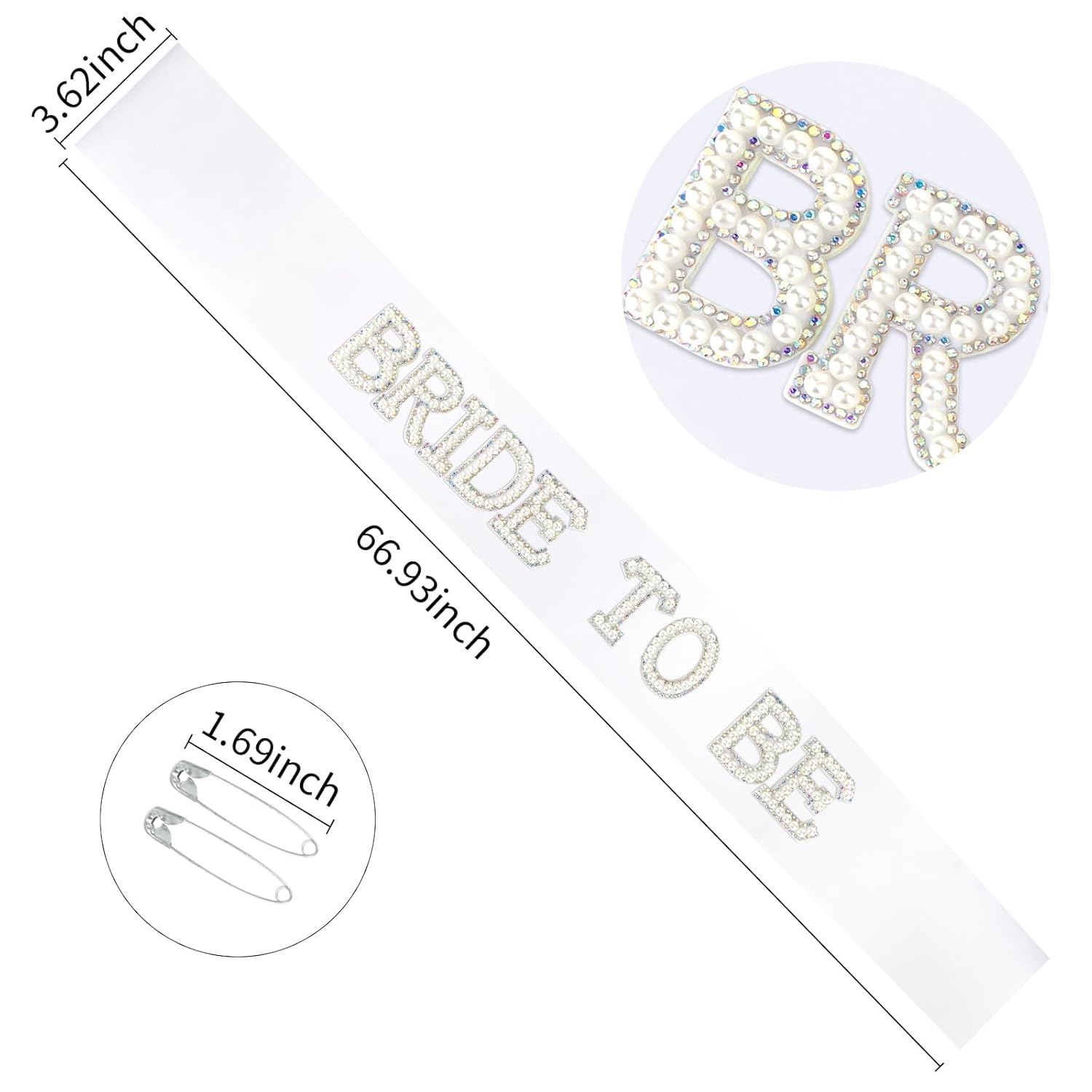 White Bride to Be Sash Bachelorette Party Decorations Bridal Shower Engagement Party Decorations
