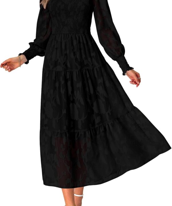 BTFBM Wedding Guest Dresses for Women Fall Fashion 2025 Casual Long Sleeve Floral Maxi Boho Homecoming Dress