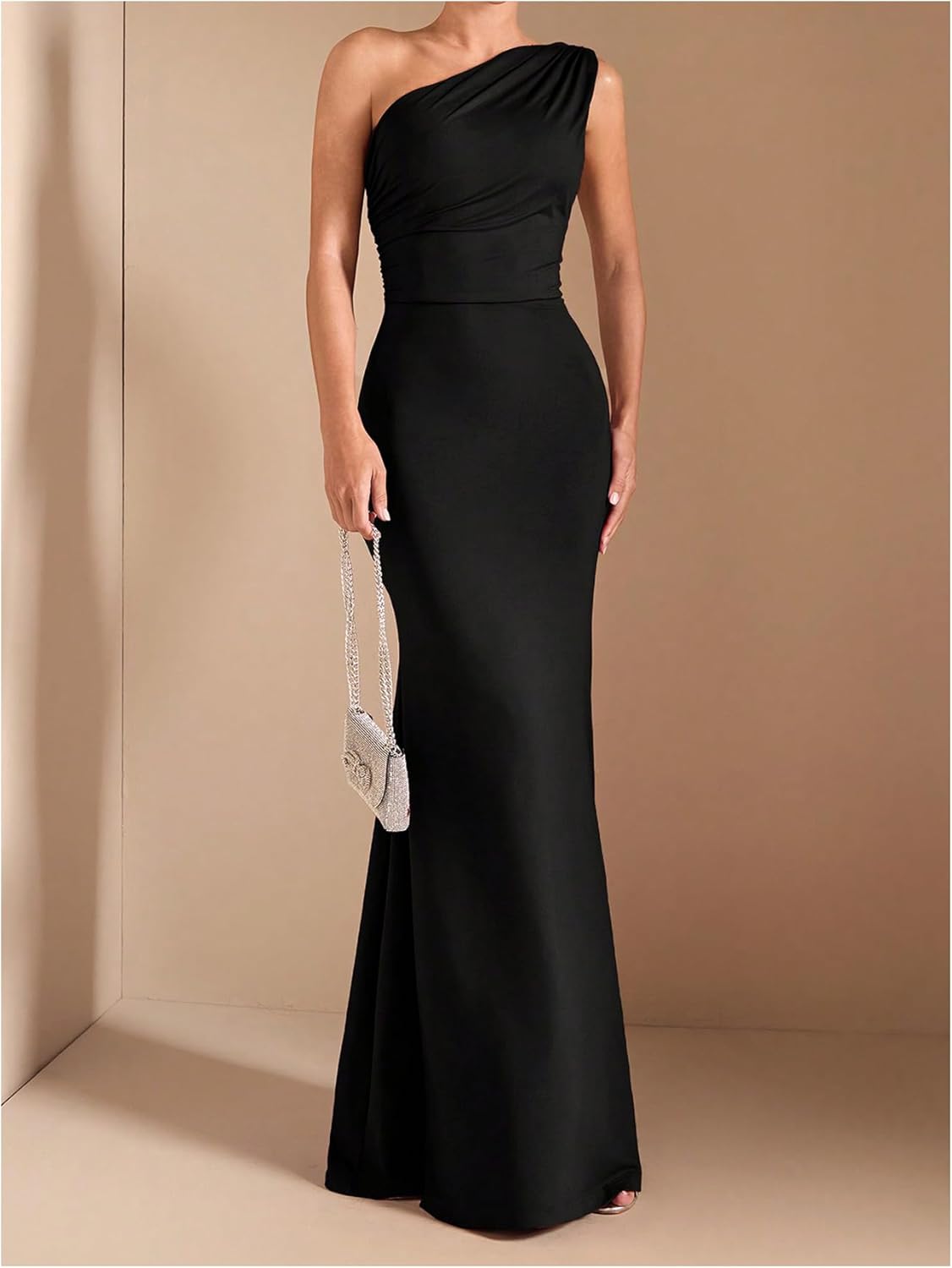 Verdusa Womens One Shoulder Maxi Formal Dresses Tie Backless Wedding Guest Dress Elegant Festival Date Night Outfits