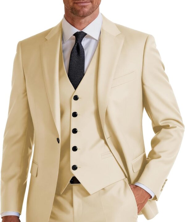 Men's Suit 3 Piece Classic Fit Suits for Men Jacket Vest Pants Suit for Wedding Prom Dinner Party