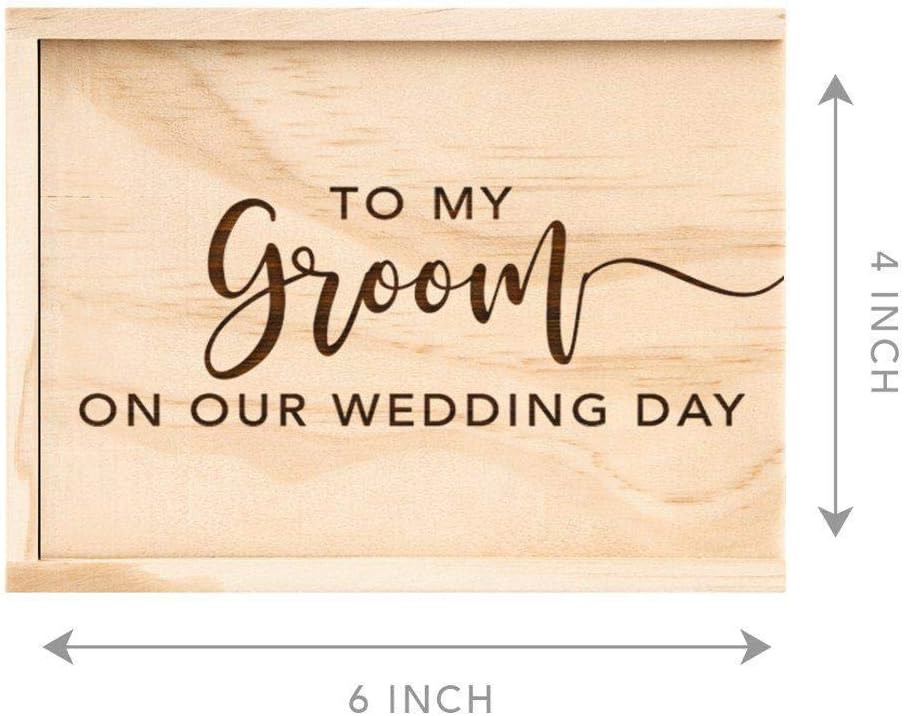 Koyal Wholesale Engraved Wood Groom Gift Box from Bride Wedding Day Gift for Groom, Husband, or Fianc Sentimental Keepsake Box, Perfect Groom Gifts from Bride for Wedding Morning Boudoir Photo Box