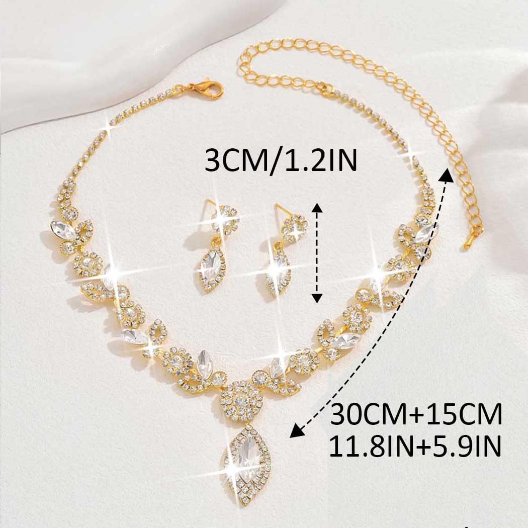 Unicra Silver Crystal Bridal Wedding Jewelry Set Rhinestone Necklace Earrings Bracelet Sets Formal Costume Jewelry for Women and Brides