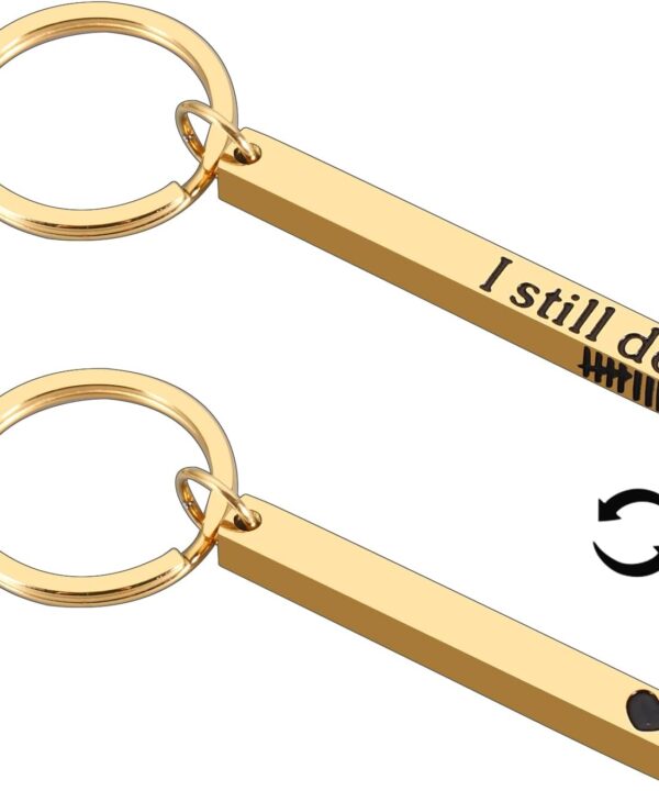 KINMES Bronze 8th Anniversary Keychain Gifts for Women Men, Husband Wife, Lovers, Couple, Boyfriend Girlfriend, Unisex