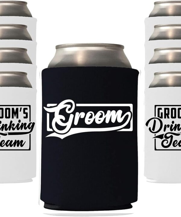 Groom and Groomsmen Can Coolers  Grooms Drinking Team Beer Can Coolers for Bachelor Party and Wedding Gifts