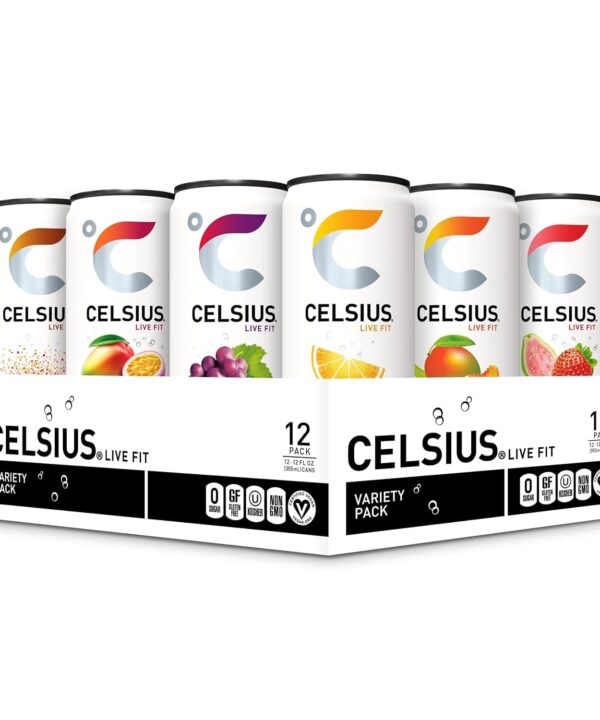 CELSIUS Assorted Flavors Official Variety Pack, Functional Essential Energy Drinks, 12 Fl Oz (Pack of 12)