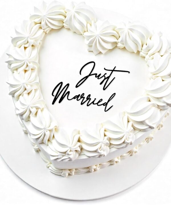 Just Married Cake Topper, Wedding Cake Toppers Engaged Cakes Topper for Bridal Shower Just Married Cakes Decor Bachelorette Party Decorations Black Gold Cupcake for DIY(Black)
