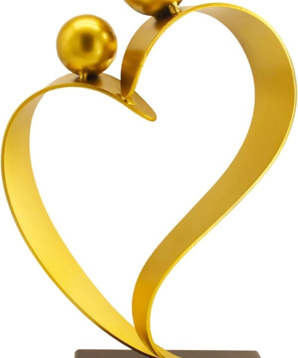 Anniversary Heart Gift for Couple Women Men Wedding Gifts for Couples 50th Wedding Anniversary Gold Gift Gold Table Decor Shelf Decor Sweetheart Table Decorations