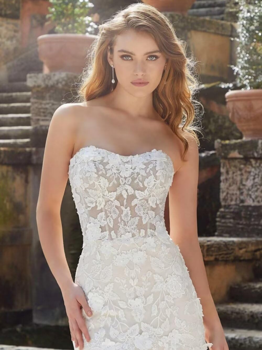 Boho Wedding Dress for Bride Mermaid Beach Bridal Gowns with Train BOFD2