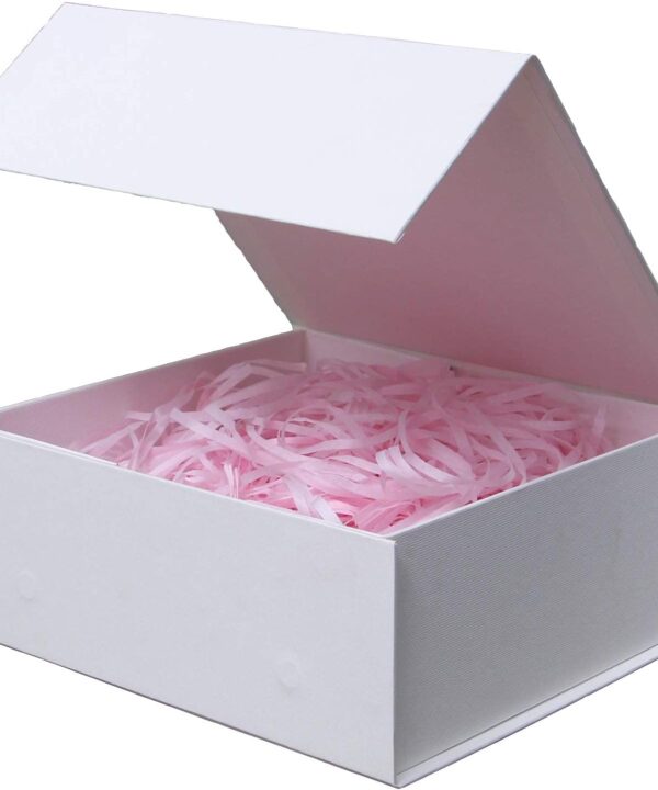 Rsgift White Gift Box with Lid, 7.8x7x3.1 Inches(Inside size:7.4x6.8x3 inches), Magnetic Closure Small box for Men - Wedding, Birthday, Graduation Packaging