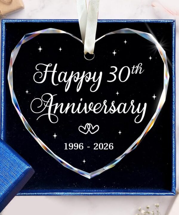 BSQUIELE Happy 30th Anniversary Ornament - Valentine Gift for 30th Anniversary - Pearl Anniversary - 30th Wedding Ornament 2026-30 Year of Marriage Gifts for Couple - Birthday Gift for Husband Wife