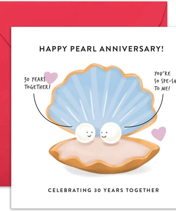 Old English Co. 30th Wedding Anniversary Card for Husband and Wife - Cute Funny Pearl Anniversary Greeting Card | Joke Humour Thirtieth Anniversary for Him and Her | Blank Inside & Envelope Included