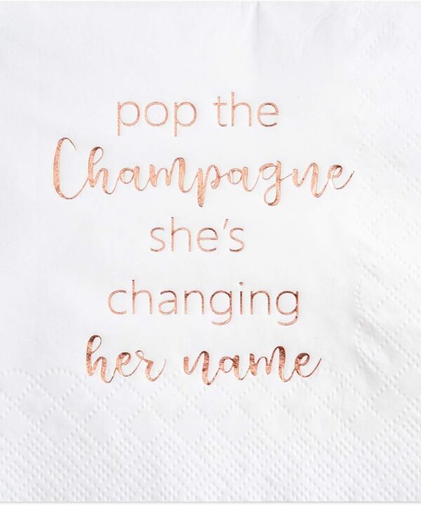 Crisky Bridal Shower Cocktail Napkins Dessert Napkins Rose Gold Foil Bachelorette Engagement Decoration Party Supplies [ 50 Count ]