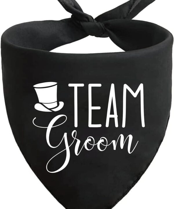 Brosash Team Groom Dog Bandana  Black Wedding Pet Accessory for Bridal Showers, Engagement Parties, Weddings & Honeymoons  Triangle Scarf for Ring Bearer or Groomsman Pup  Fun Pet Outfit Idea