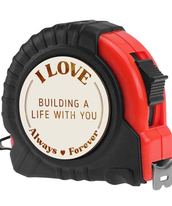 Gossby Gift for Husband, Boyfriend - I Love Building A Life with You Tape Measure - Christmas, Valentines, Anniversary Tool Gift for Him - Men Gift for Husband, Boyfriend from Wife, Girlfriend