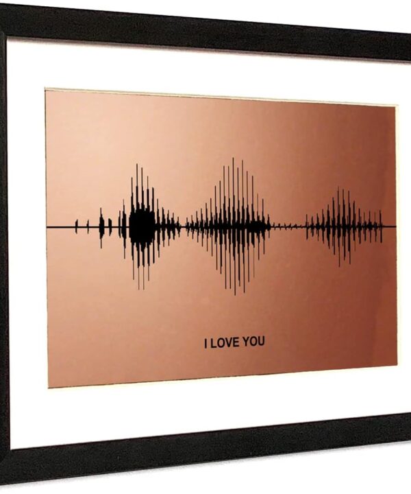 IGREAN I Love You Soundwave Art, Visible Voice Print, Bronze Gift for 8th Anniversary her him Husband Wife, Valentines Day Christmas Gift
