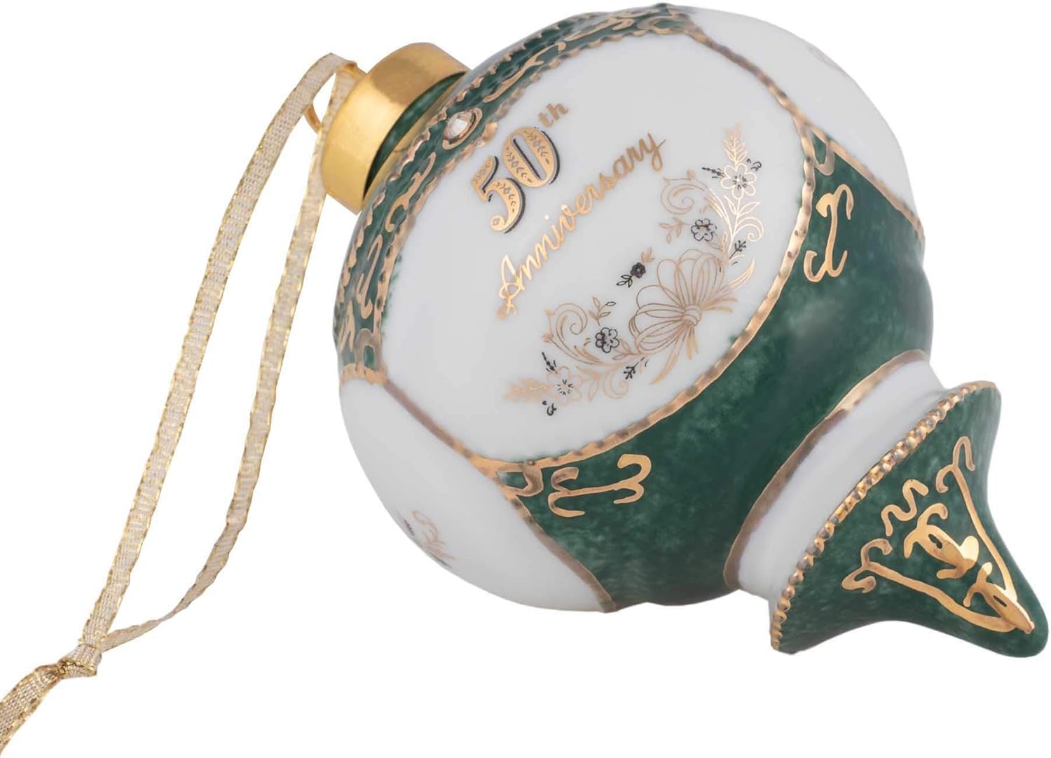 CBE Happy 50th Wedding Anniversary Victorian 4.5 Inch Porcelain Hanging Ornament