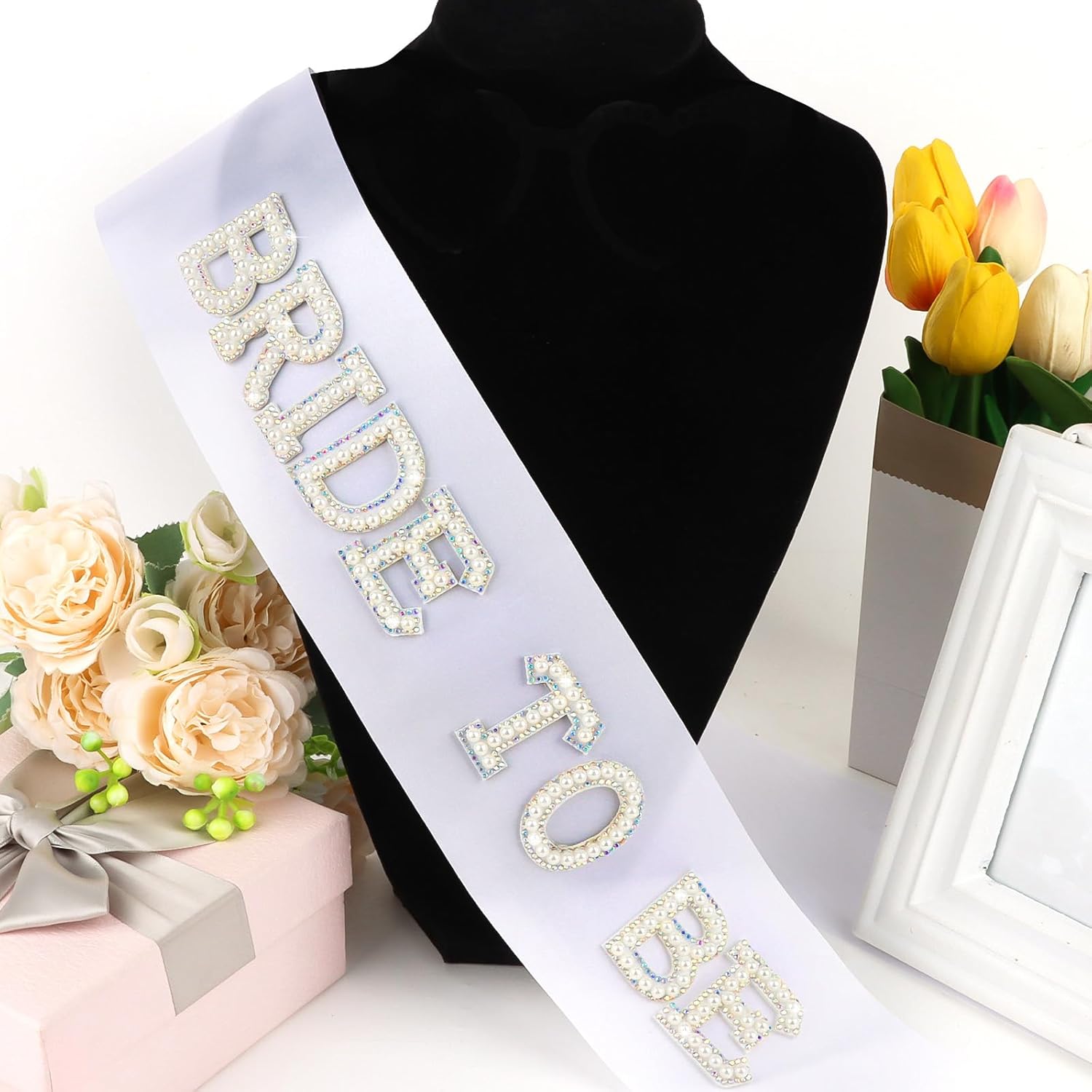 White Bride to Be Sash Bachelorette Party Decorations Bridal Shower Engagement Party Decorations