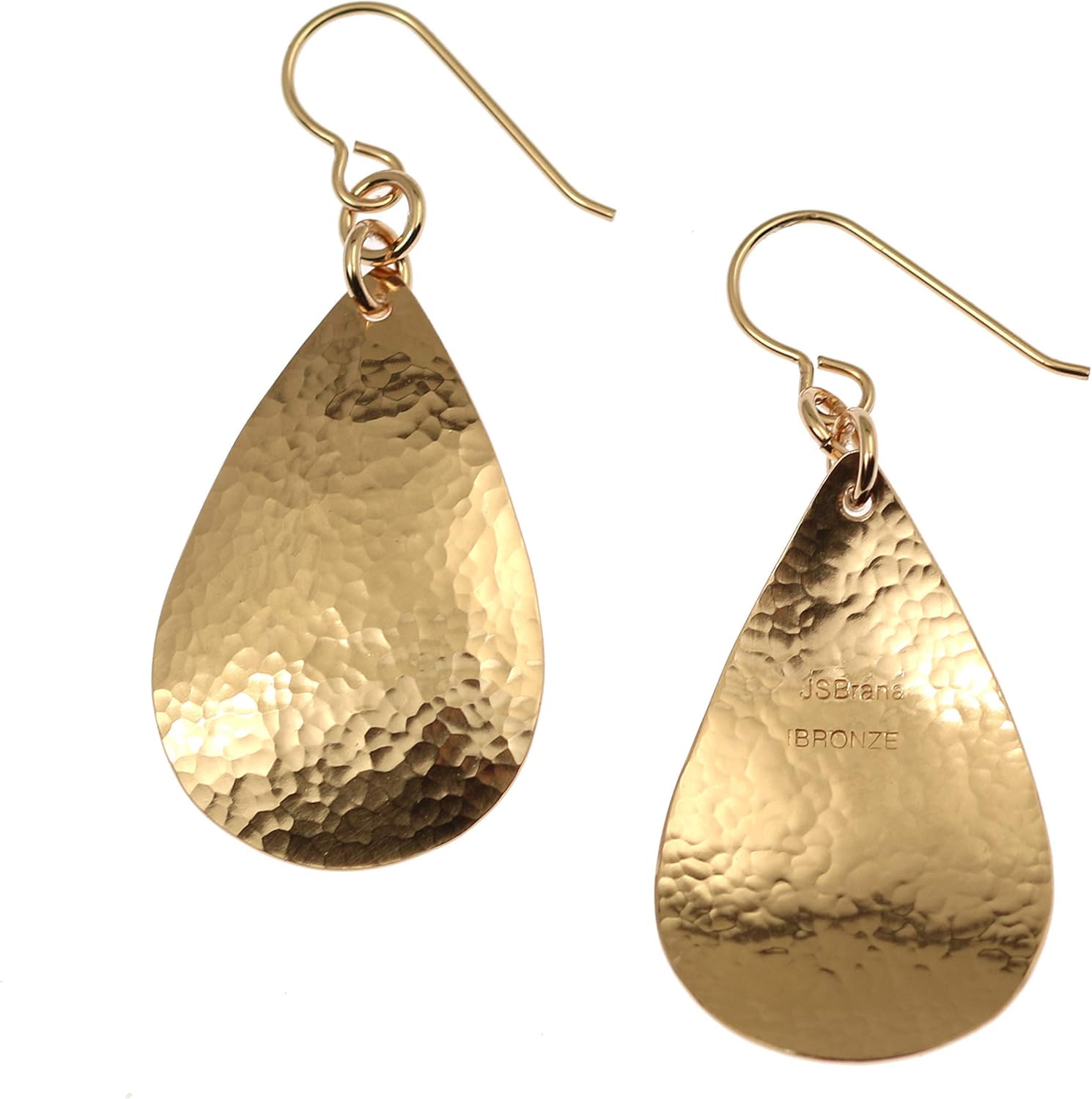 Small Hammered Bronze Teardrop Earrings