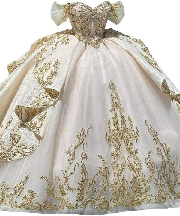 2026 Unique Color Embroidered Ball Gown Prom Wedding Dresses for Women Teens Juniors