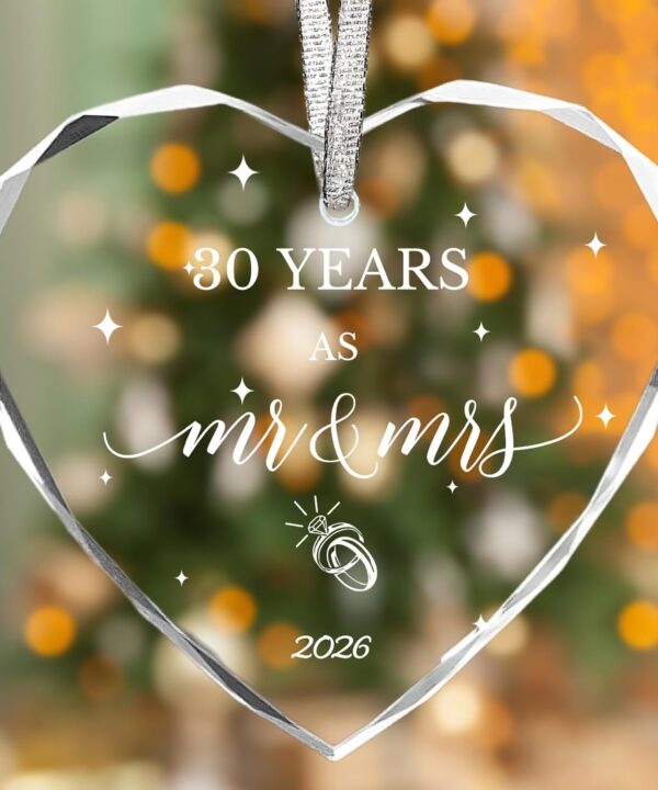 30 Year Anniversary Pearl Gifts for Couples, Wife, 30th Anniversary Wedding Gifts, 3inch 30 Years as Mr and Mrs Christmas Ornament 2026