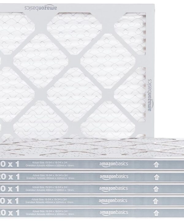 Amazon Basics 16x20x1 Air Filter 6 Pack, MERV 8 AC Furnace Filters (Actual Size: 15.75" x 19.75" x 0.75")