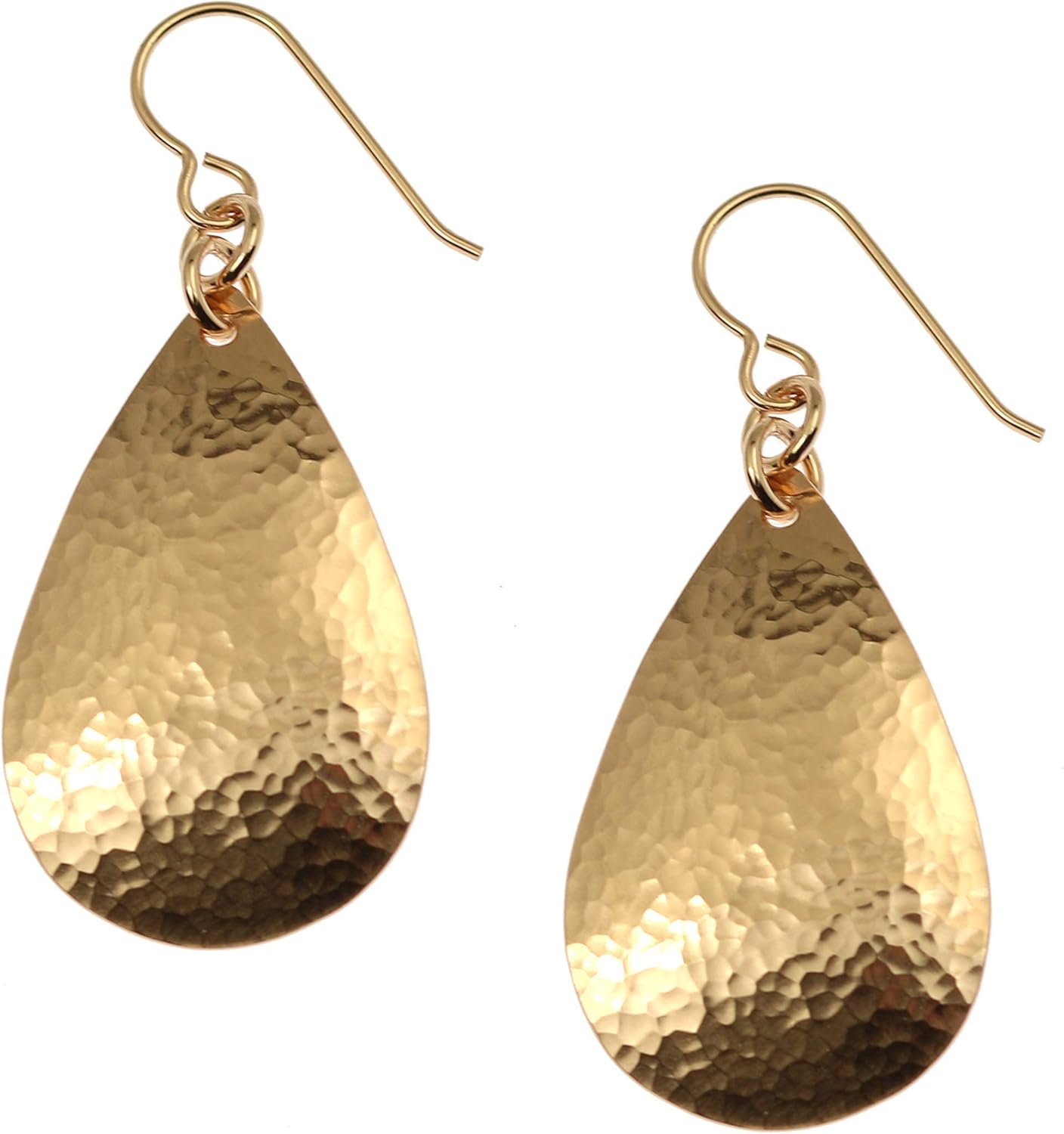 Small Hammered Bronze Teardrop Earrings