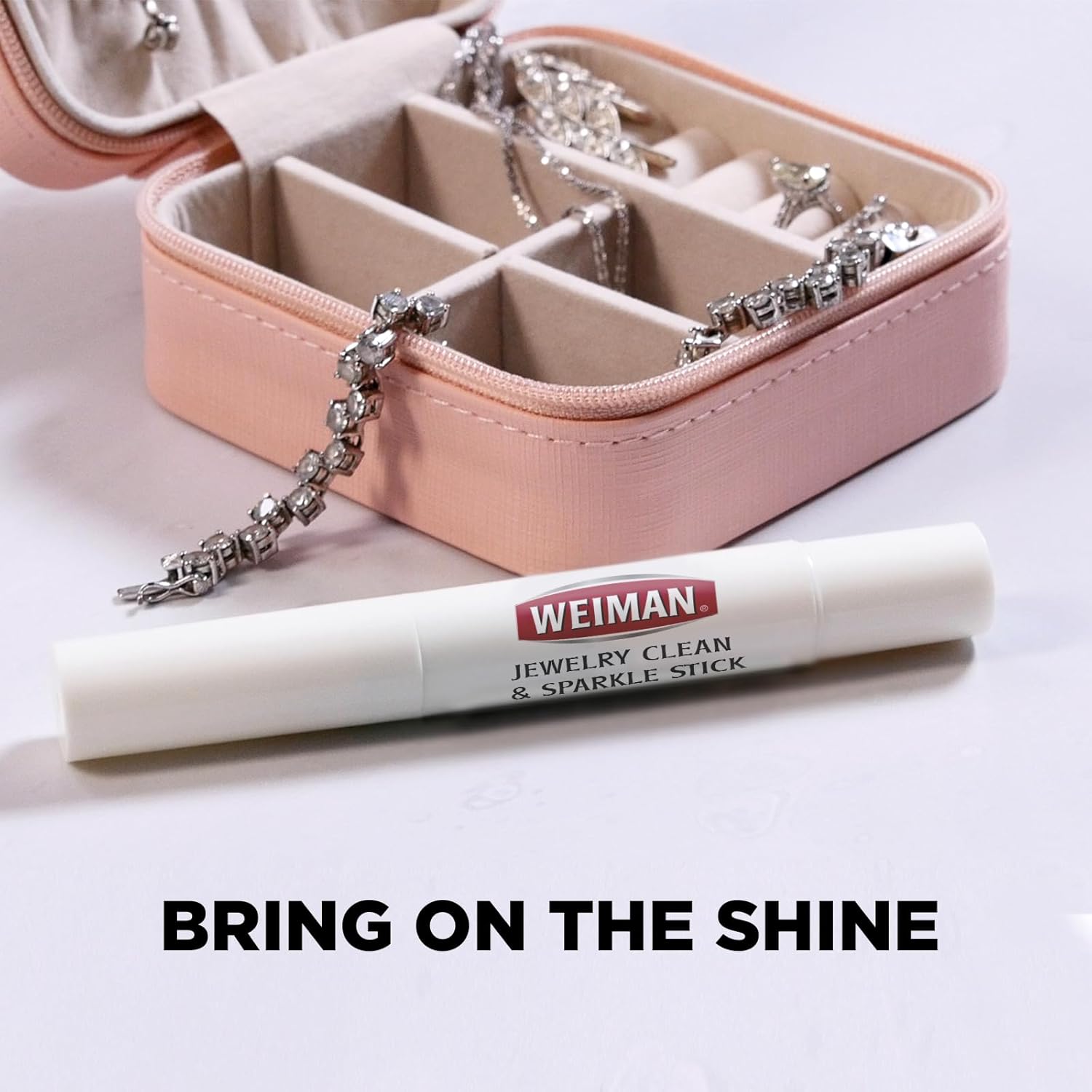 Weiman Jewelry Cleaner & Sparkle Stick – Portable, On-The-Go Cleaning for Diamond Engagement Rings, Wedding Rings, Gemstones, Necklaces, Earrings, Bracelets