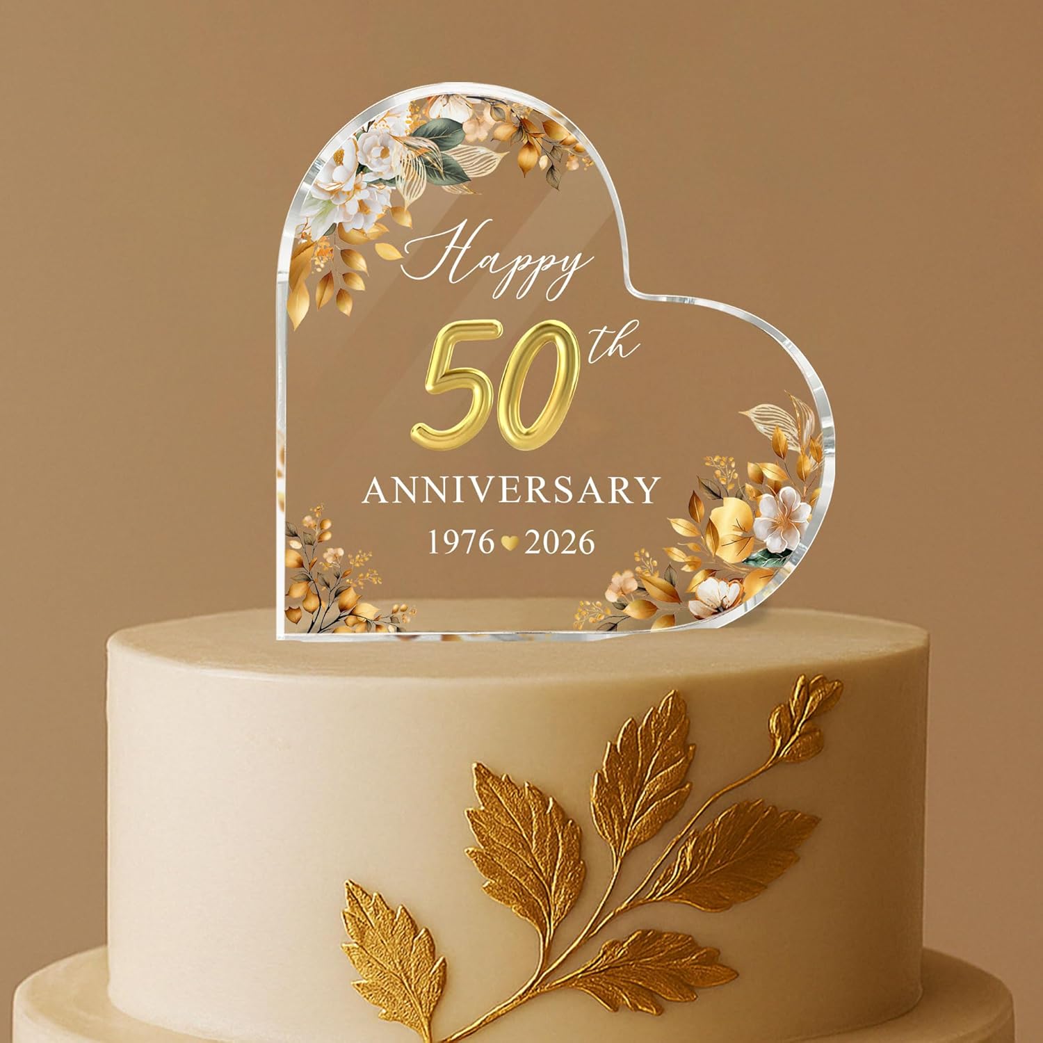 50th Wedding Anniversary Acrylic Cake Topper, 50 th Anniversary Decorations, 50 Wedding Topper, 50 Years Of Married Gifts (50th Anniversary Cake topper 2026)