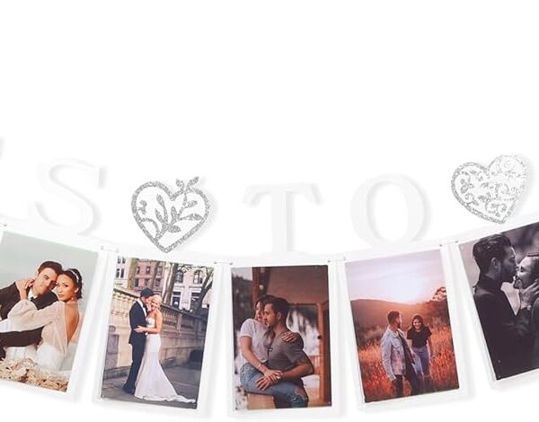 Miss To Mrs Photo Banner - White Card Stock Bride to Be Decorations, Bachelorette Party Decorations, Miss to Mrs Banner, Wedding Shower Backdrop Party