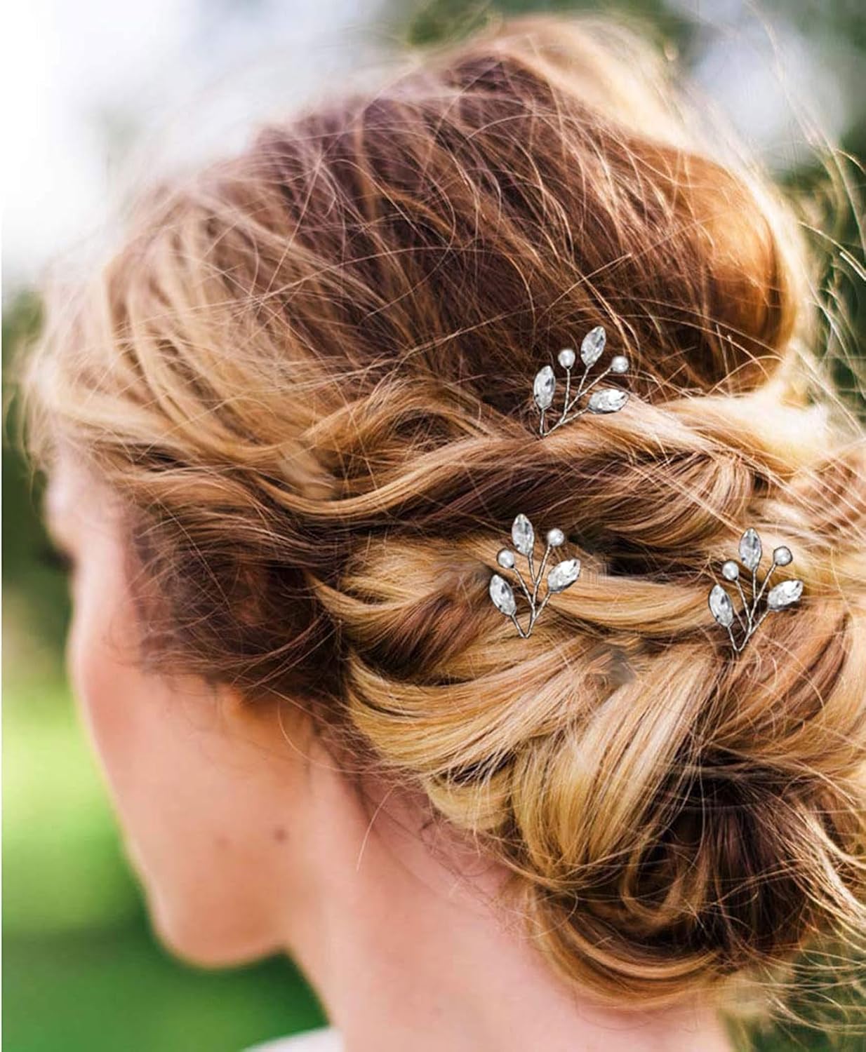 9 Pieces Bride Wedding Hair Pins Bridal Hair Accessories Set Jewelry Bridesmaids Silver HairPiece for Women