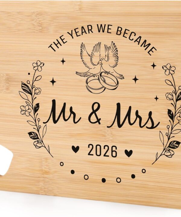 Wedding Gifts for Couples 2026, Mr and Mrs Bridal Shower Gifts for Newlyweds Wedding Cutting Board for Couples, Marriage Anniversary Engagement Gift for Couple